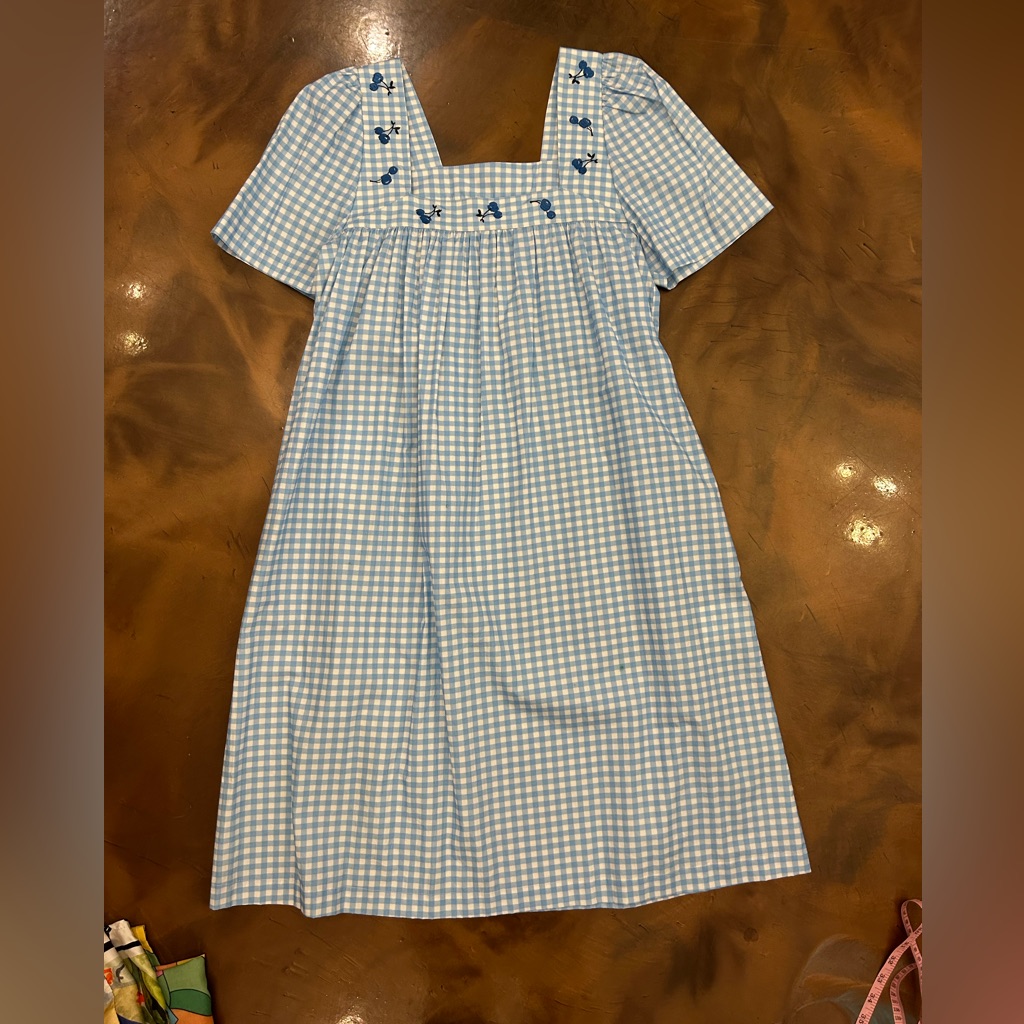 Hvn - Blue Gingham Throw Over Beach Blueberry Dress Nwt — image 2 of 8